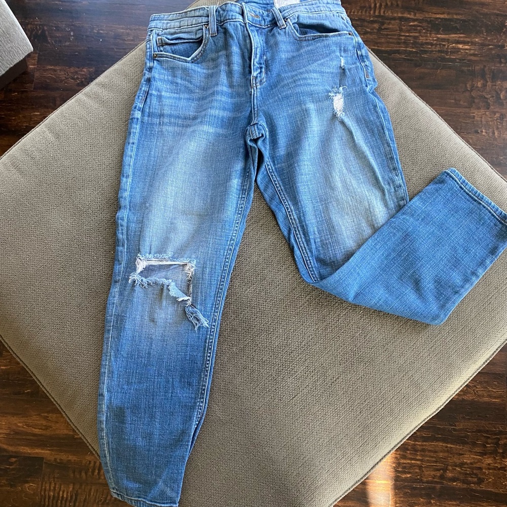 Cosmic Blue Love distress jeans